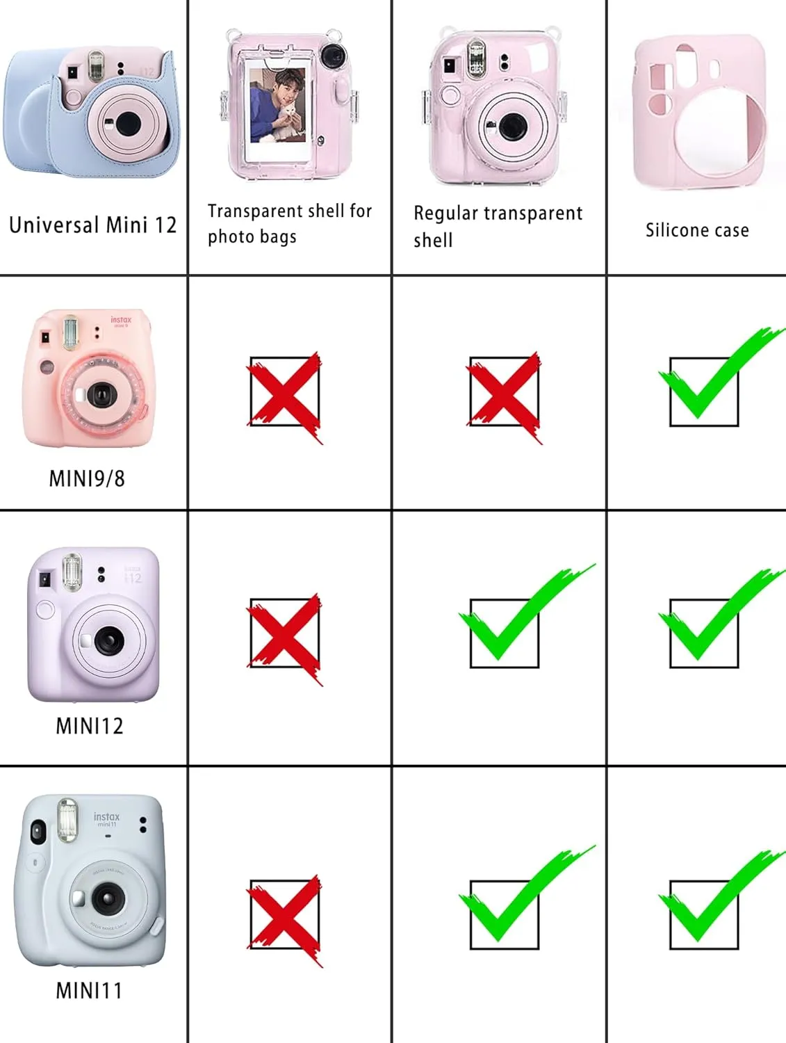 Frankmate Instant Camera Case Compatible with Fujifilm Instax Mini 11/9/8/8  Canvas Bag with Pocket and Adjustable Shoulder Strap Mini Wallet Album (Stripe)