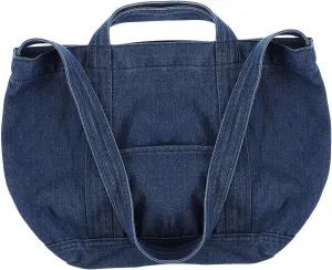 FRCOLOR Bag for Women Fabric Versatile Tote Bag with Zipper Bag Shoulder Vintage Denim Quilted Tote Bag Large