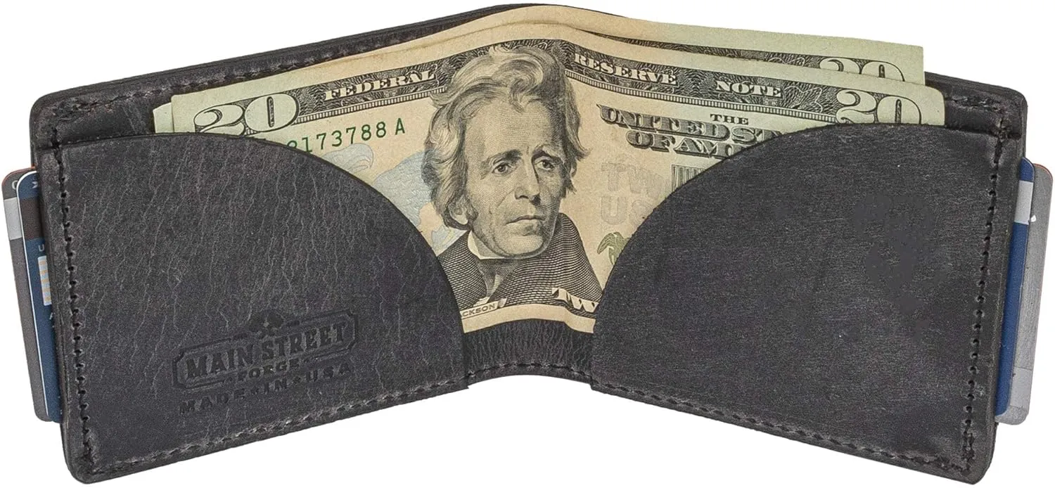 Front Pocket Slim Bifold Wallet for Men | Made in USA | Premium Full Grain Leather Men’s Wallet with Minimalist Design | Avalanche Gray