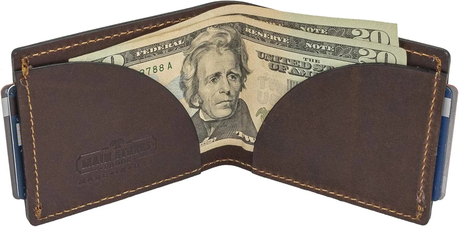 Front Pocket Slim Bifold Wallet for Men | Made in USA | Premium Full Grain Leather Men’s Wallet with Minimalist Design | Chocolate Brown