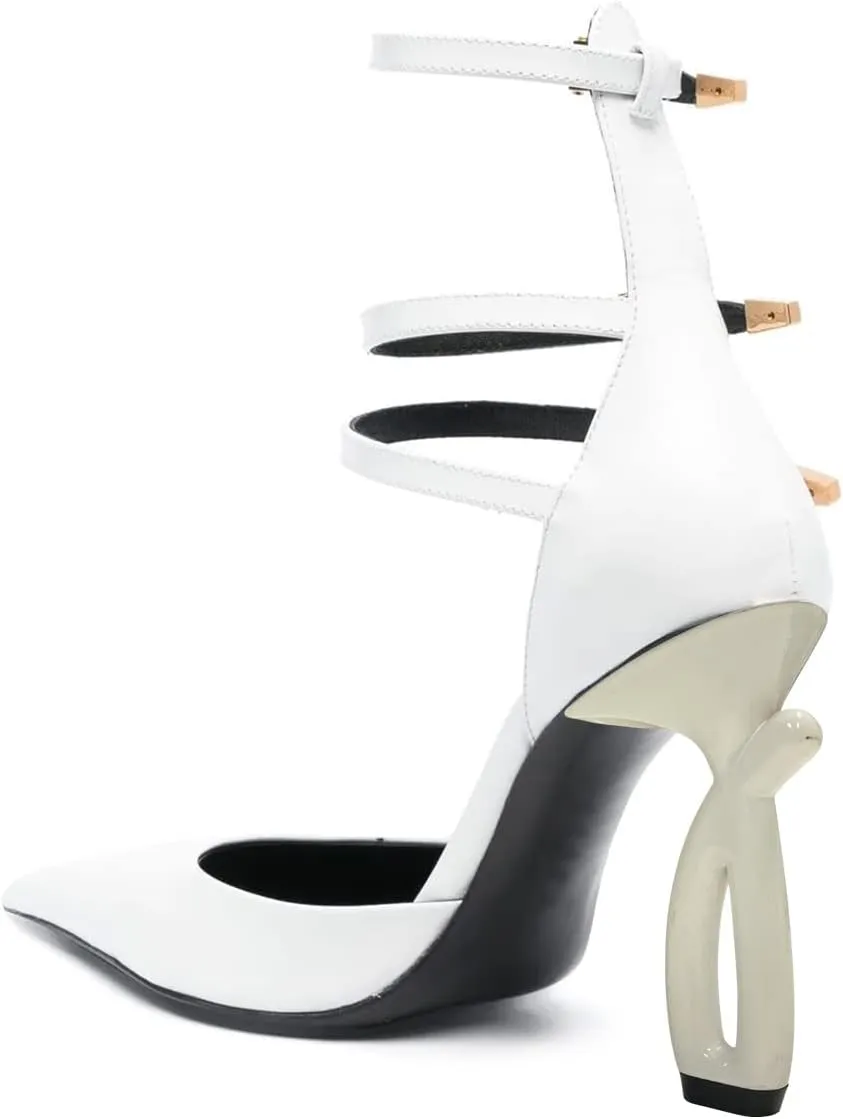 FSJ Women Pointed Toe Adjustable Ankle Straps Sandals Special High Heel Ladies Summer Party Dating Daily Shoes Size 4-15 US