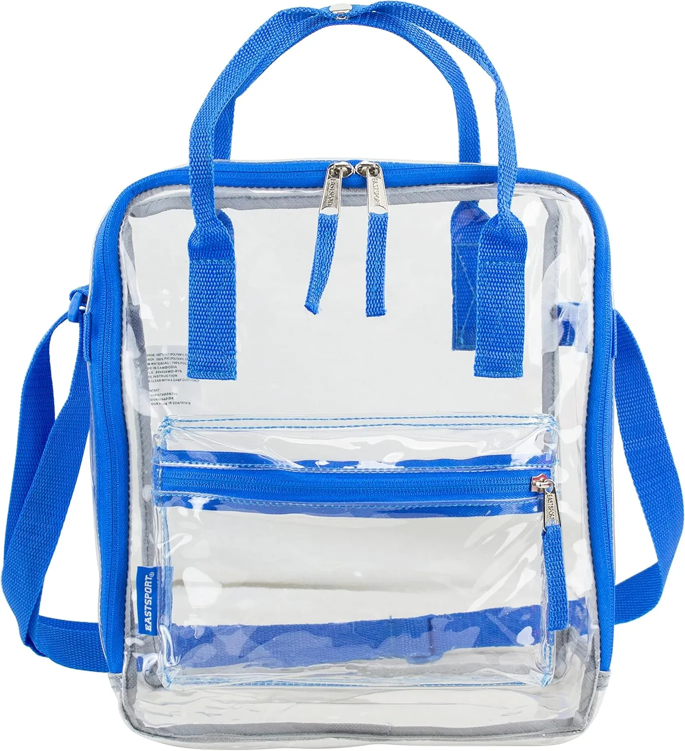 FUEL Clear Stadium Tote Bag with Adjustable Shoulder/Crossbody Strap - 100% Transparent