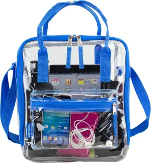 FUEL Clear Stadium Tote Bag with Adjustable Shoulder/Crossbody Strap - 100% Transparent