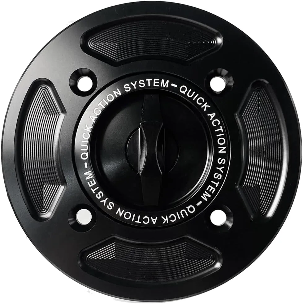 Fuel Tank Cap Aluminum Motorcycle Accessories Gas Cap Cover Fit For Ducati 899 959 1199 Panigale V4 Streetfighter V4 (Black)
