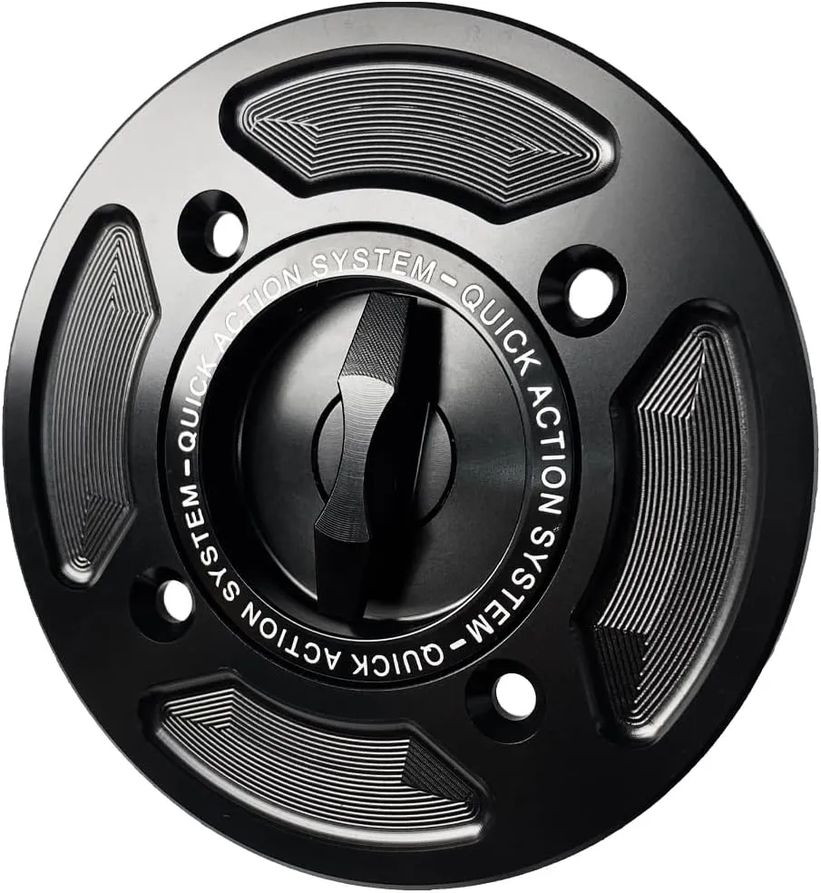 Fuel Tank Cap Aluminum Motorcycle Accessories Gas Cap Cover Fit For Ducati 899 959 1199 Panigale V4 Streetfighter V4 (Black)