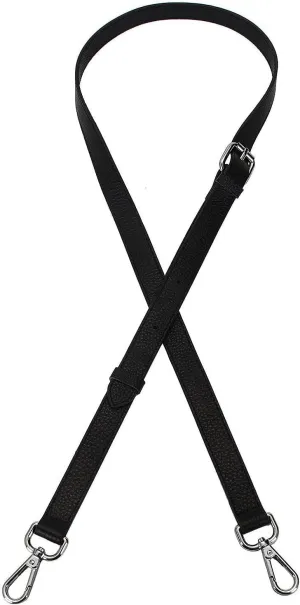 Full Grain Leather Adjustable Replacement Cross Body Purse Shoulder Strap Handbag Bag Wallet, 2/3” Wide(Black-Gun Lock)