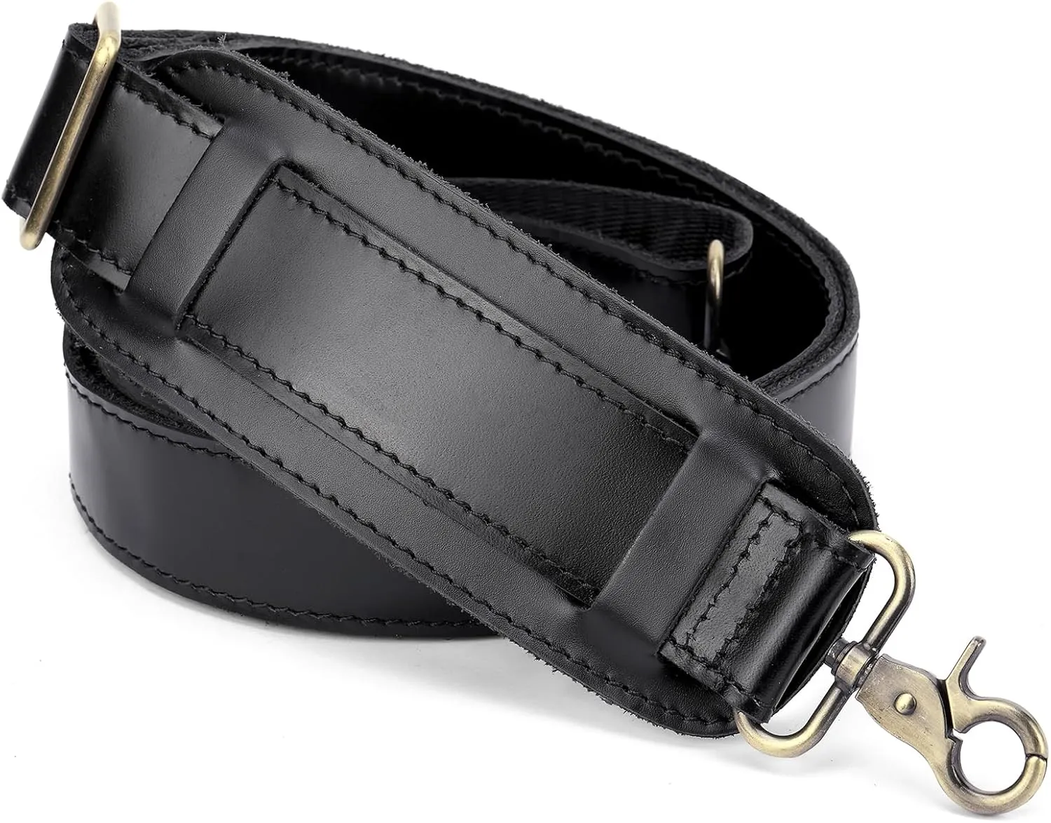 Full Grain Leather Bag Strap Replacement - Adjustable Shoulder Strap for Messenger Briefcase Duffle Crossbody Bags
