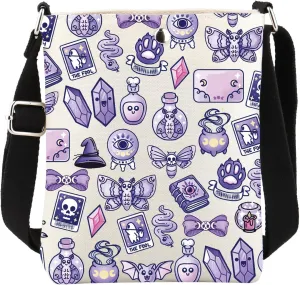 FUSTMW Witch Crossbody Bag - Lover Gifts for Witches - Cross Body Bucket Bag with Adjustable Shoulder Strap