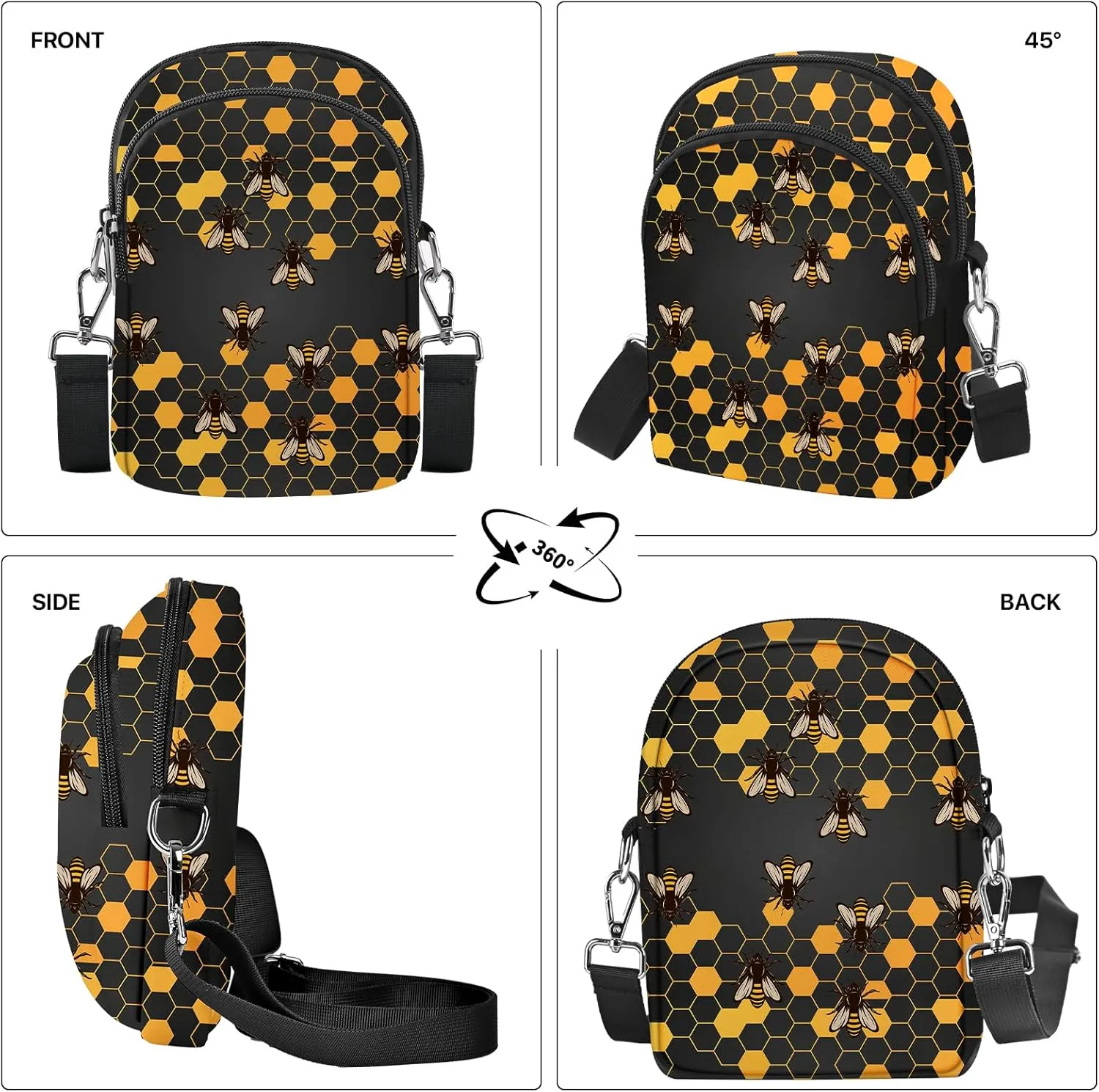 FyLybois Small Crossbody Bags for Women Casual Cell Phone Bag Wallet Purse Waterproof with Card Slots Adjustable Strap
