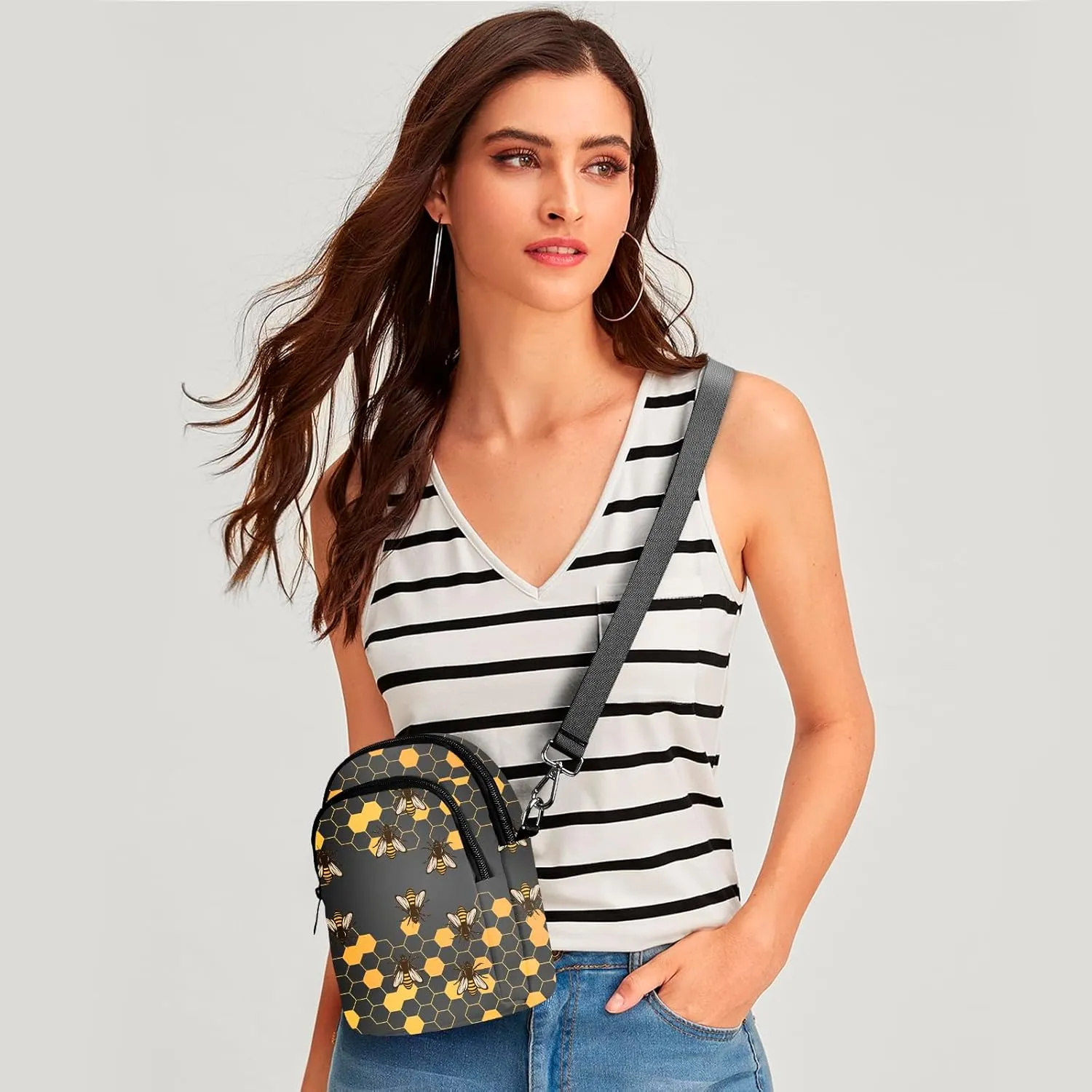 FyLybois Small Crossbody Bags for Women Casual Cell Phone Bag Wallet Purse Waterproof with Card Slots Adjustable Strap