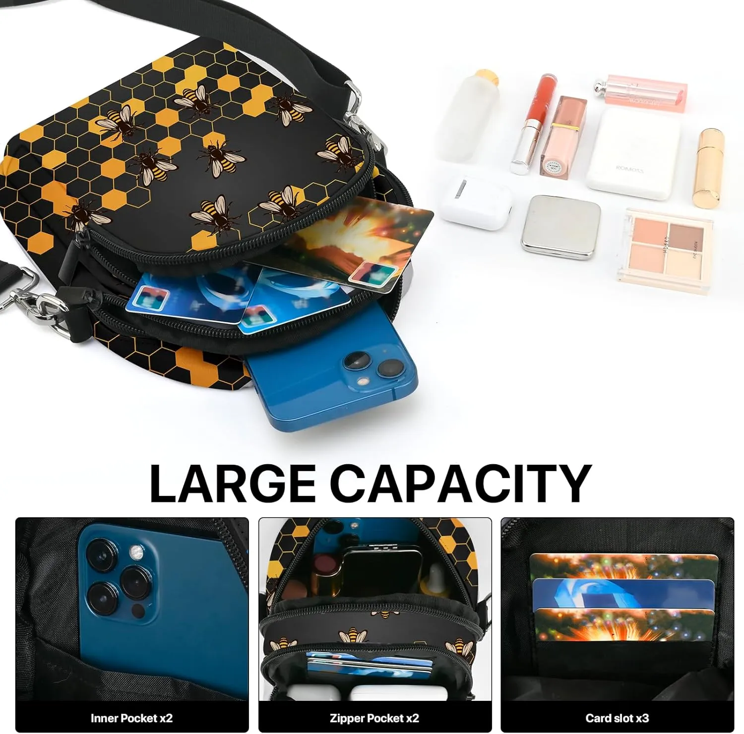 FyLybois Small Crossbody Bags for Women Casual Cell Phone Bag Wallet Purse Waterproof with Card Slots Adjustable Strap