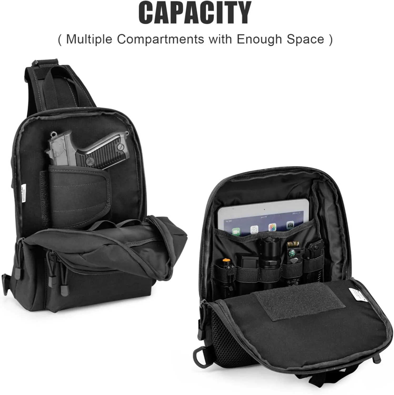G4Free Tactical Sling Bag Backpack EDC Concealed Carry Bag Military Small Crossbody Shoulder Chest Pack