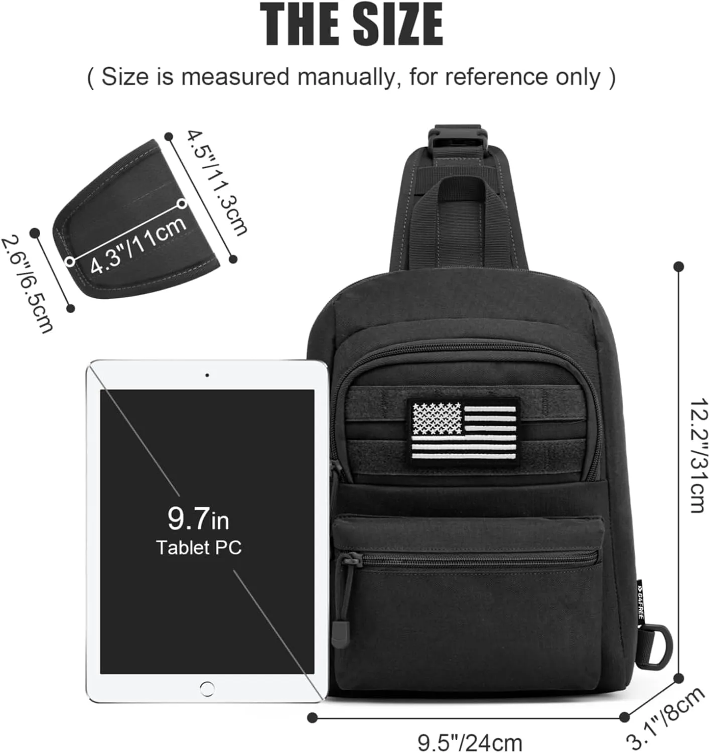 G4Free Tactical Sling Bag Backpack EDC Concealed Carry Bag Military Small Crossbody Shoulder Chest Pack