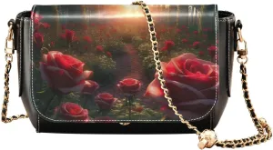 GAIGEO Bear Drink Milk Leather Crossbody Bags, Crossbody Purses for Women Leather, Leather Zipper Shoulder Bag