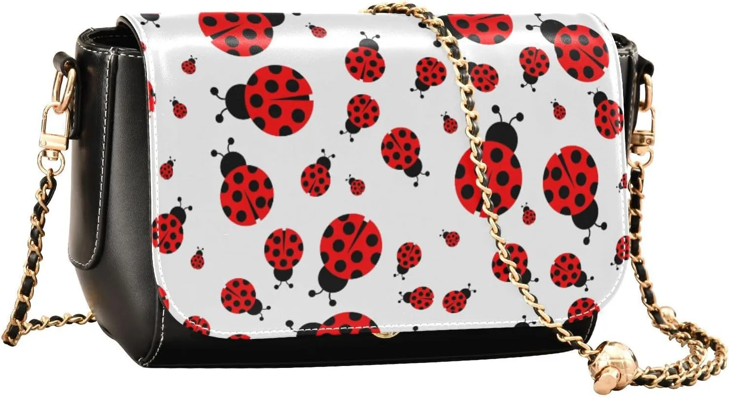 GAIGEO Cute Red Ladybird Leather Crossbody Bags, Crossbody Bags for Women Medium