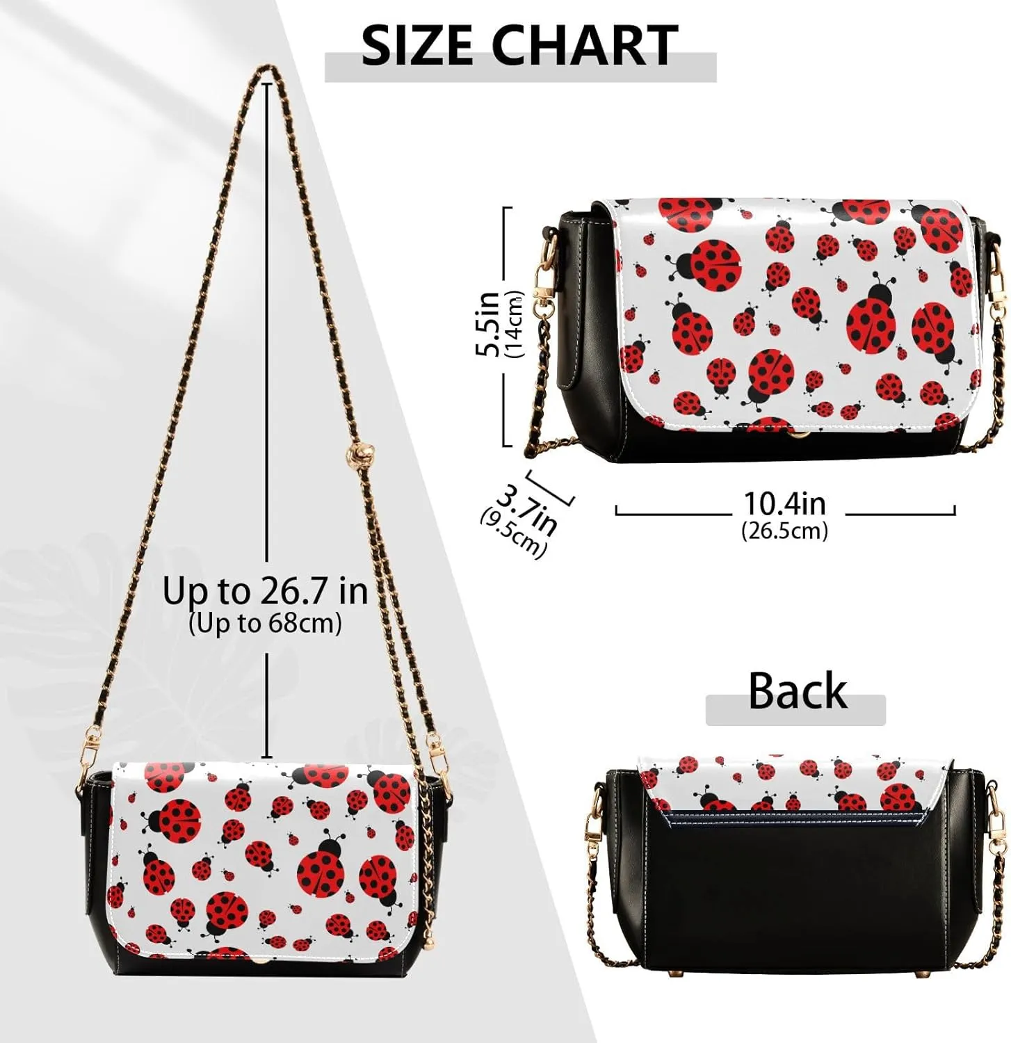 GAIGEO Cute Red Ladybird Leather Crossbody Bags, Crossbody Bags for Women Medium
