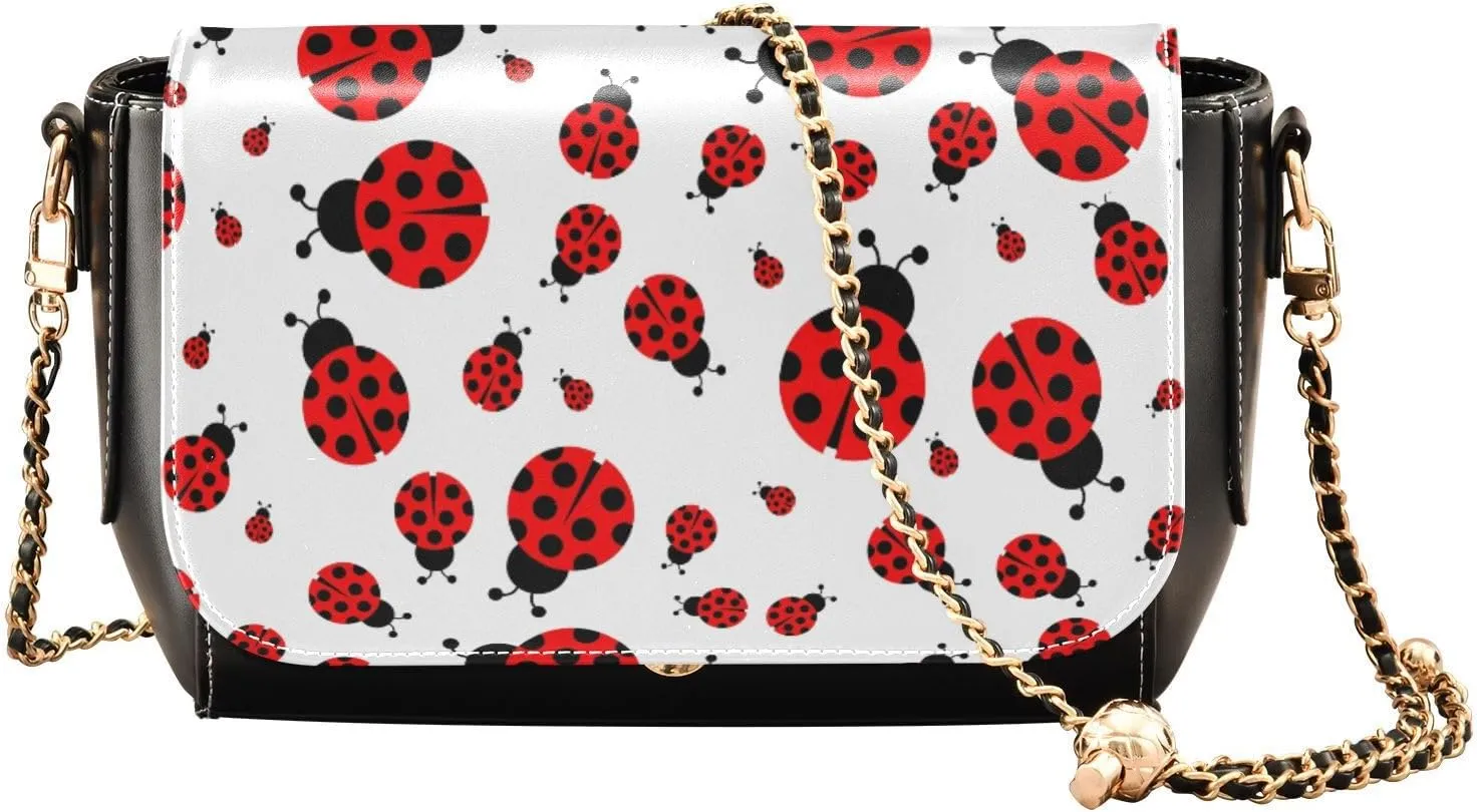 GAIGEO Cute Red Ladybird Leather Crossbody Bags, Crossbody Bags for Women Medium