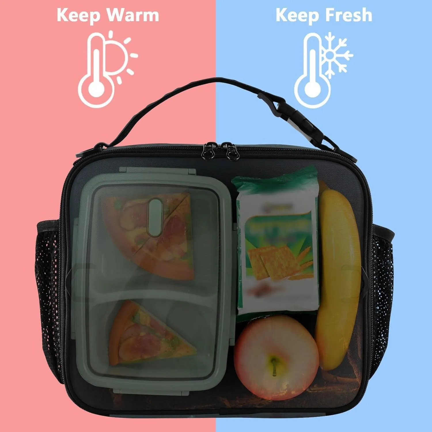 GAIGEO Personalized Mountainous Landscape Albert Bierstadt Lunch Box for Women Girls Lunch Bag Adjustable Shoulder Strap Mens Kids Lunchbox for Work Pink Cute Insulated Bag