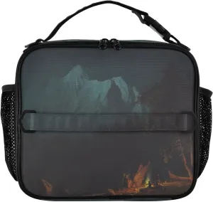 GAIGEO Personalized Mountainous Landscape Albert Bierstadt Lunch Box for Women Girls Lunch Bag Adjustable Shoulder Strap Mens Kids Lunchbox for Work Pink Cute Insulated Bag