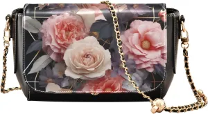 GAIGEO Strawberries Womens Leather Shoulder Bags, Crossbody Leather Bags, Leather Shoulder Purses for Women