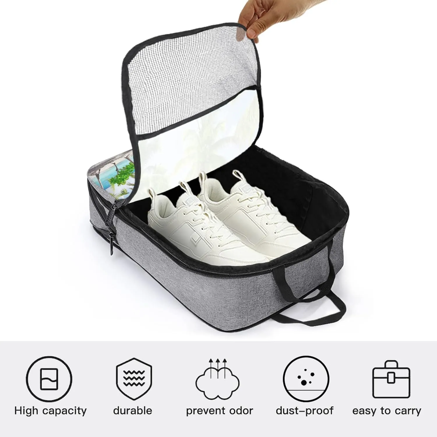Galaxy Shoe Bags for Travel,Space Craft Travel,Outdoor Golf Shoes Bags Travel Shoes Bags Zippered Sport Shoes BagBlue Grey