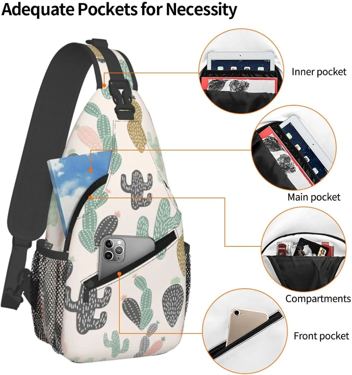 Gay Rainbow Lips Pride Sling Bag Casual Chest Bags Adjustable Crossbody Bag Shoulder Backpack For Travel Hiking