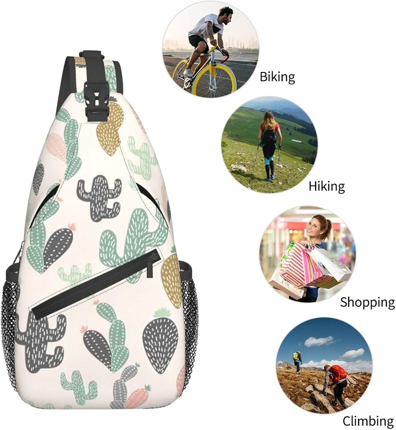 Gay Rainbow Lips Pride Sling Bag Casual Chest Bags Adjustable Crossbody Bag Shoulder Backpack For Travel Hiking