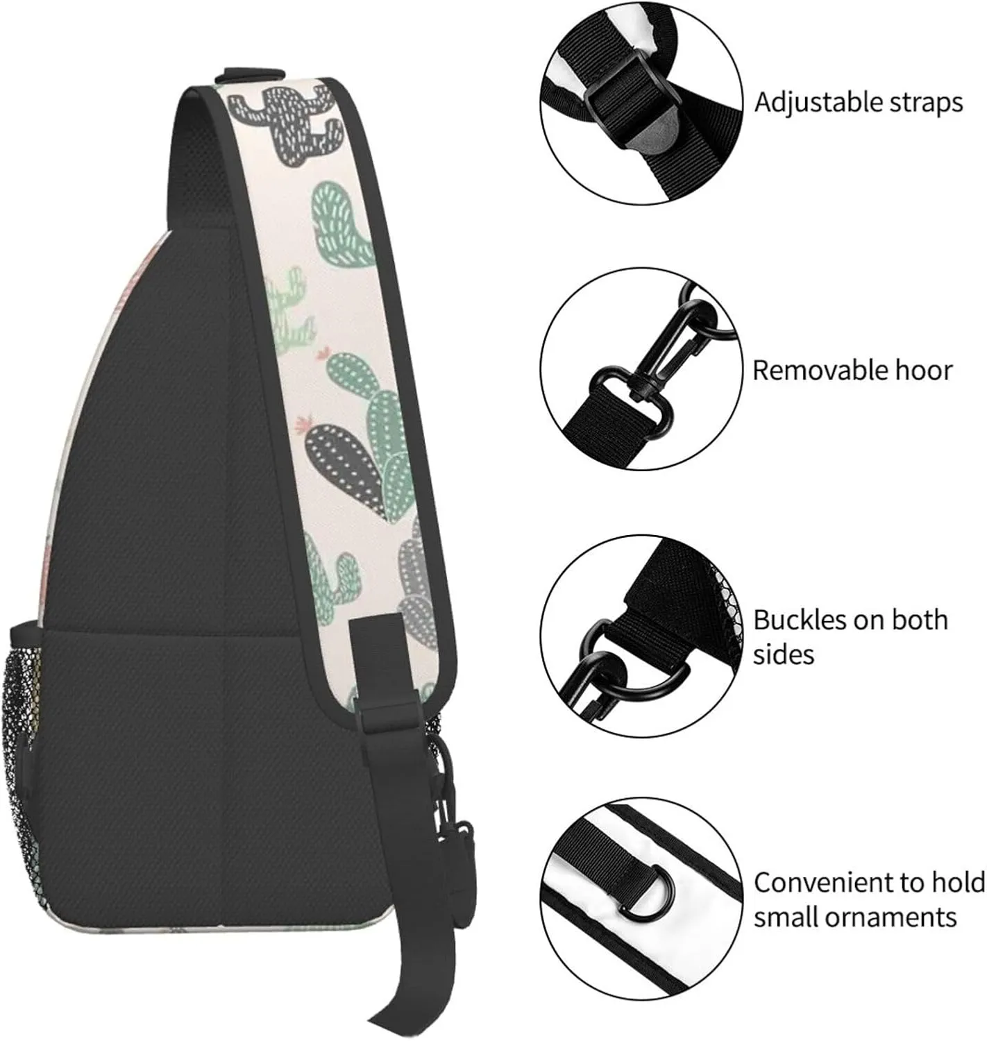 Gay Rainbow Lips Pride Sling Bag Casual Chest Bags Adjustable Crossbody Bag Shoulder Backpack For Travel Hiking