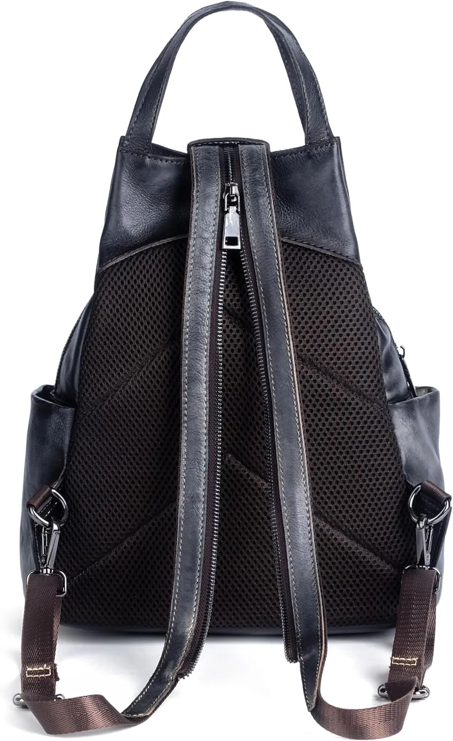 genuine leather backpack purse for women. Leisure travel bag cosmetic bag (black)