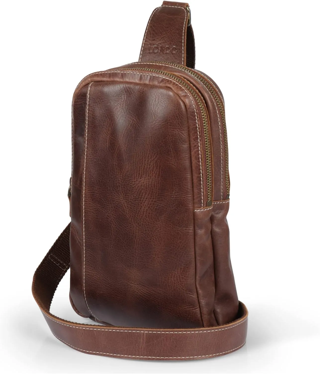 Genuine Leather Crossbody Bag with Adjustable Shoulder Strap - Unisex
