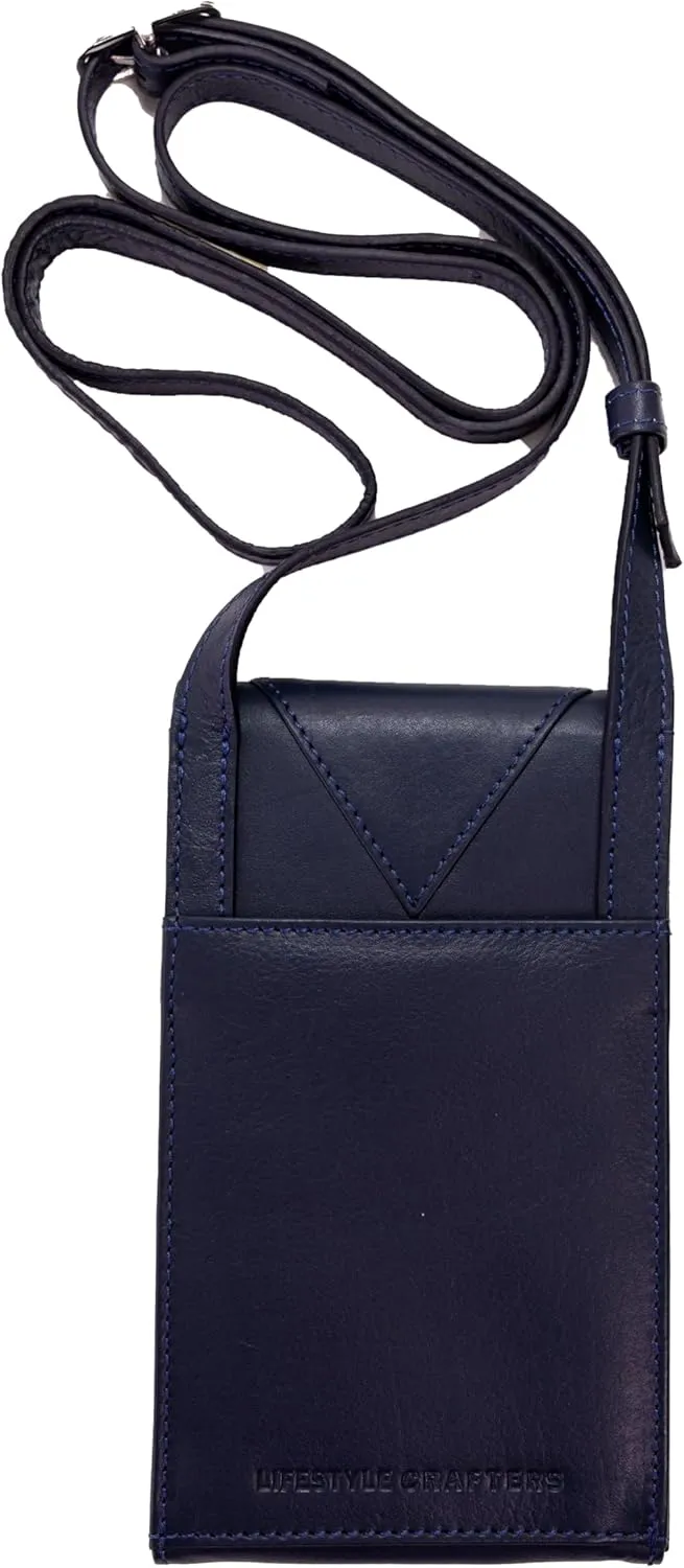 Genuine Leather Crossbody Phone Purse for Women, Multi-Pocket, ID Window, Adjustable Strap, Card Slots