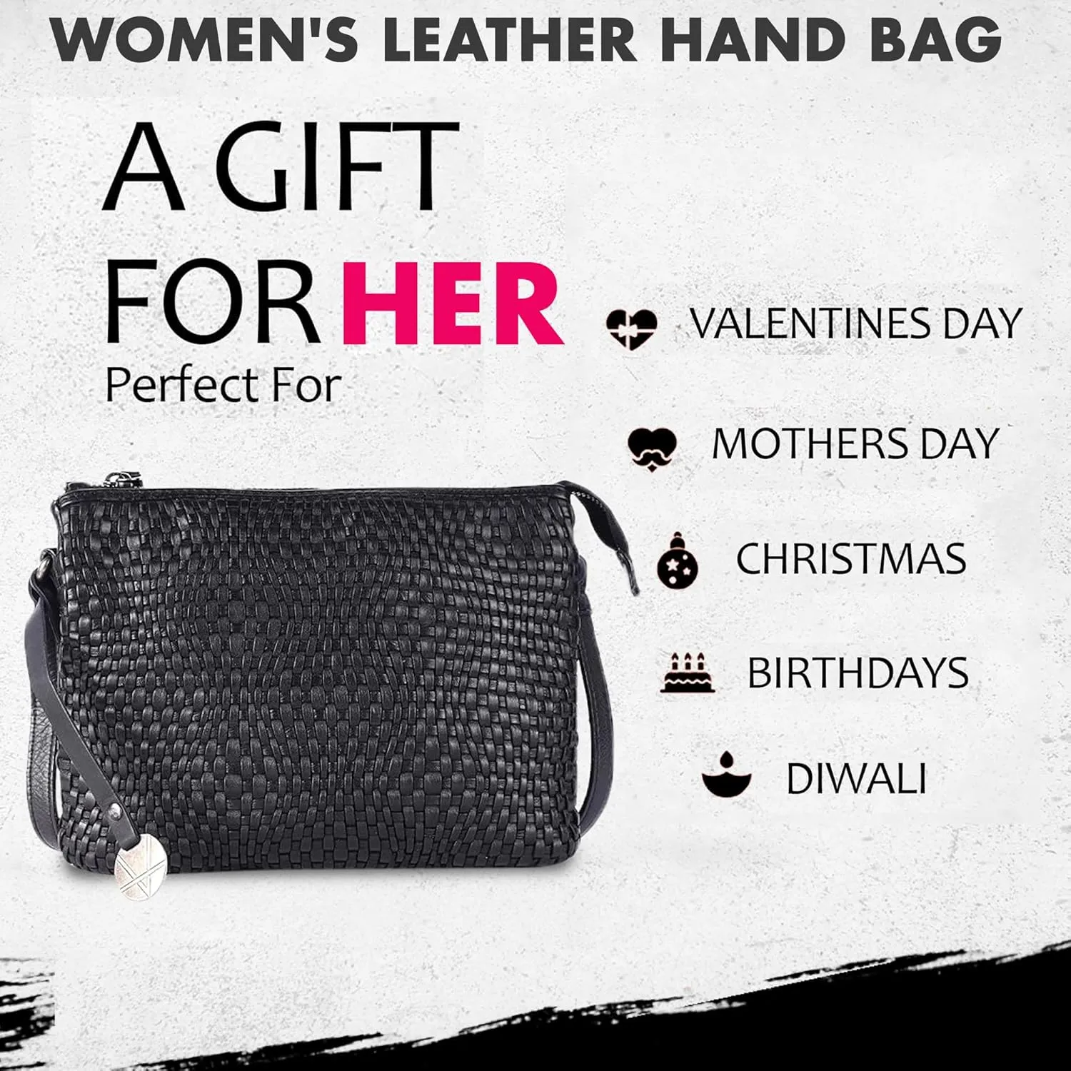 Genuine Leather Crossbody Sling Bag for Women - Trendy Casual Office Bag with Adjustable Strap