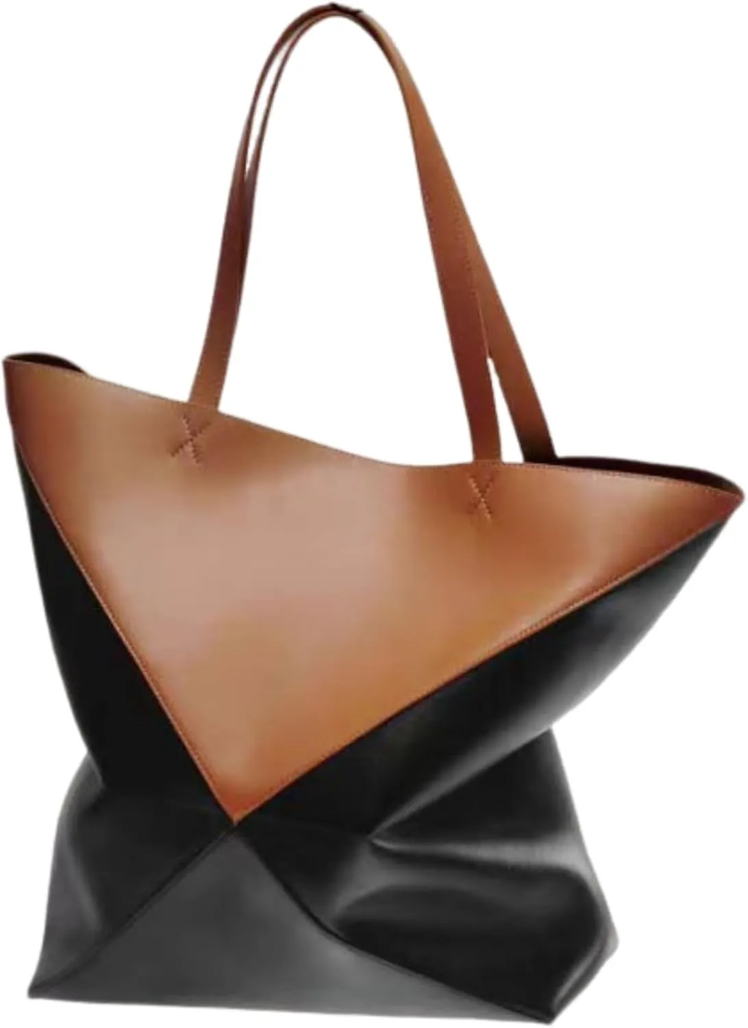 Genuine Leather Large Tote Bag Luxury Designer Handbags for Women Tote Purse (Black,Large)