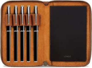 Genuine Leather Padfolio – Portfolio Folder with Pencil Holder, Notepad & Zipper Closure for Business, Office & Travel