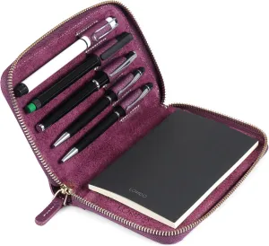 Genuine Leather Padfolio – Portfolio Folder with Pencil Holder, Notepad & Zipper Closure for Business, Office & Travel