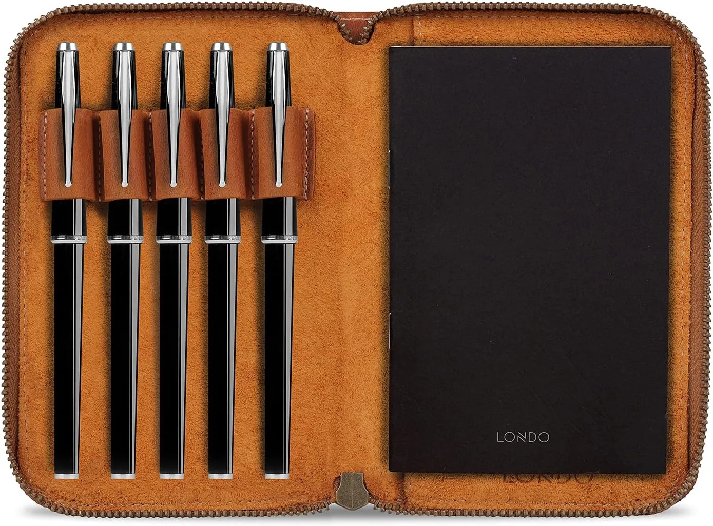 Genuine Leather Padfolio – Portfolio Folder with Pencil Holder, Notepad & Zipper Closure for Business, Office & Travel
