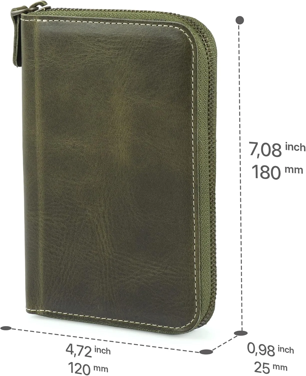 Genuine Leather Padfolio – Portfolio Folder with Pencil Holder, Notepad & Zipper Closure for Business, Office & Travel