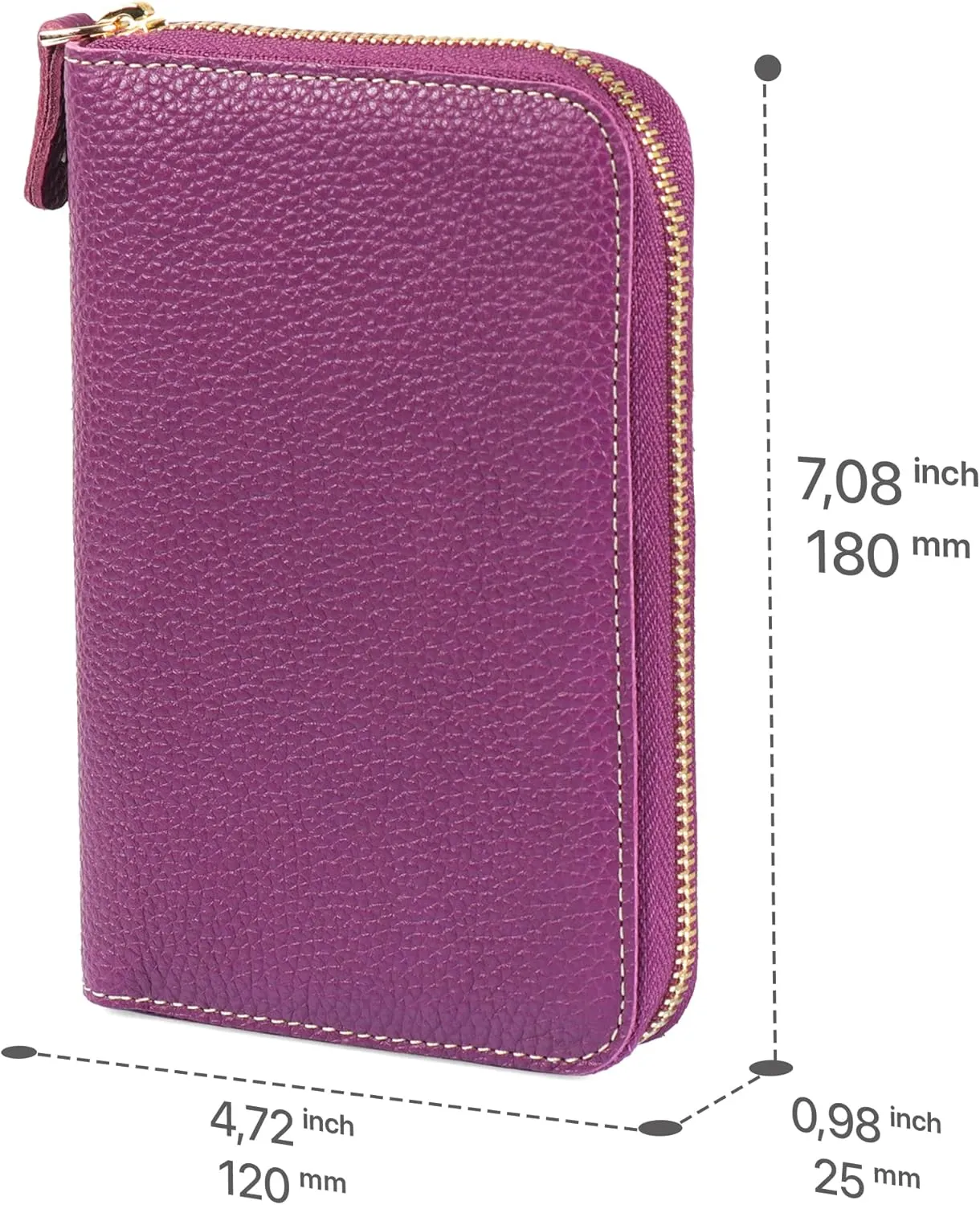 Genuine Leather Padfolio – Portfolio Folder with Pencil Holder, Notepad & Zipper Closure for Business, Office & Travel