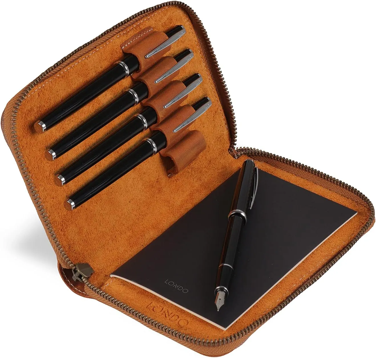 Genuine Leather Padfolio – Portfolio Folder with Pencil Holder, Notepad & Zipper Closure for Business, Office & Travel