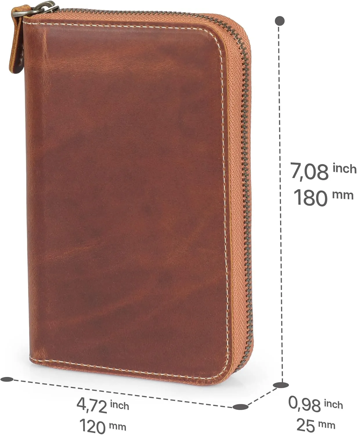 Genuine Leather Padfolio – Portfolio Folder with Pencil Holder, Notepad & Zipper Closure for Business, Office & Travel