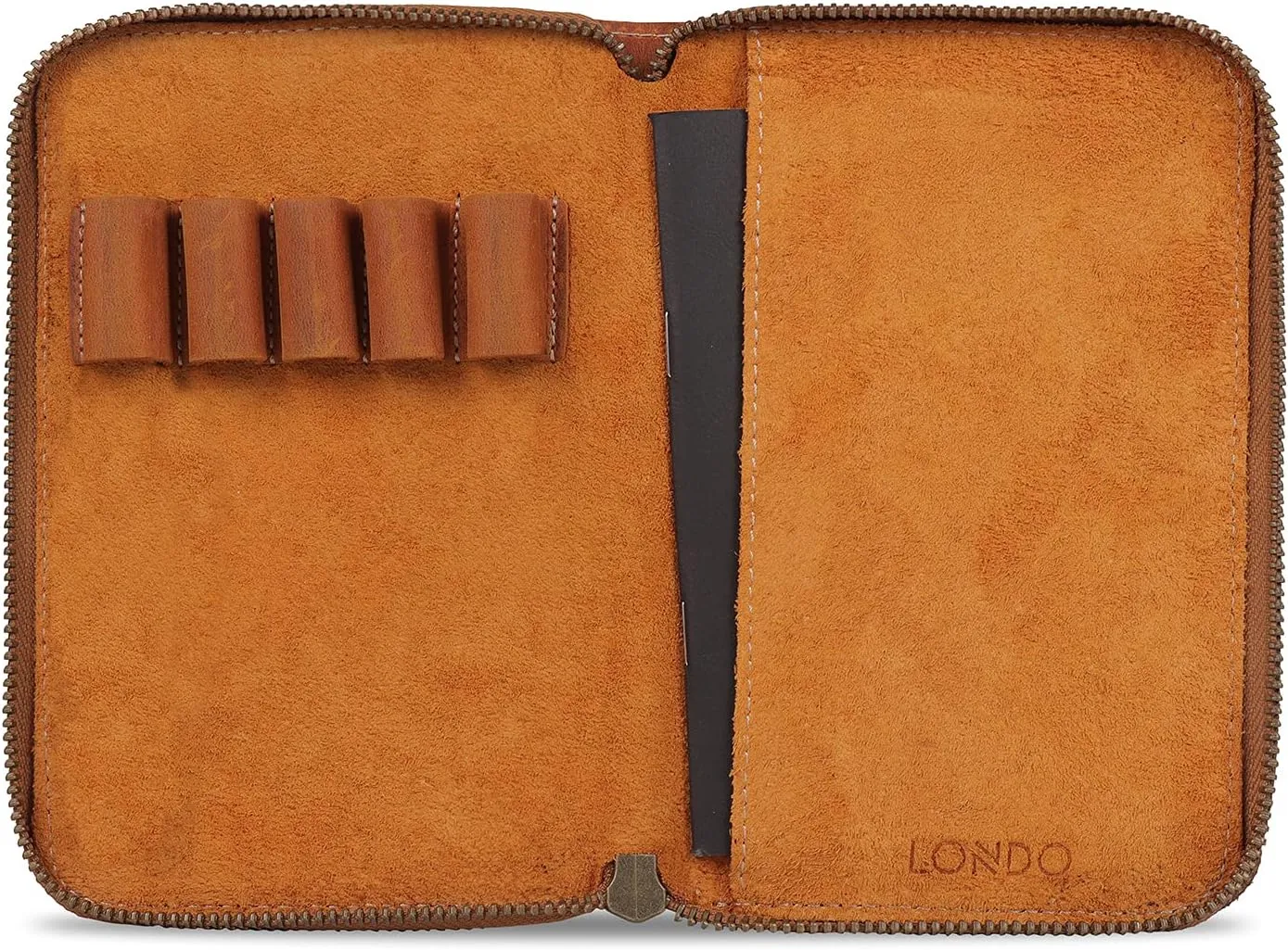 Genuine Leather Padfolio – Portfolio Folder with Pencil Holder, Notepad & Zipper Closure for Business, Office & Travel