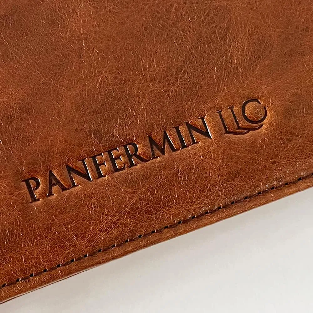 Genuine Leather Portfolio Binder, Oil Tanned Leather Binder 3 Ring, Personalized Portfolio Organizer for Men, Custom Padfolio Folder Women, Business Portfolio with Name/Logo Engraved (Brown, Custom)