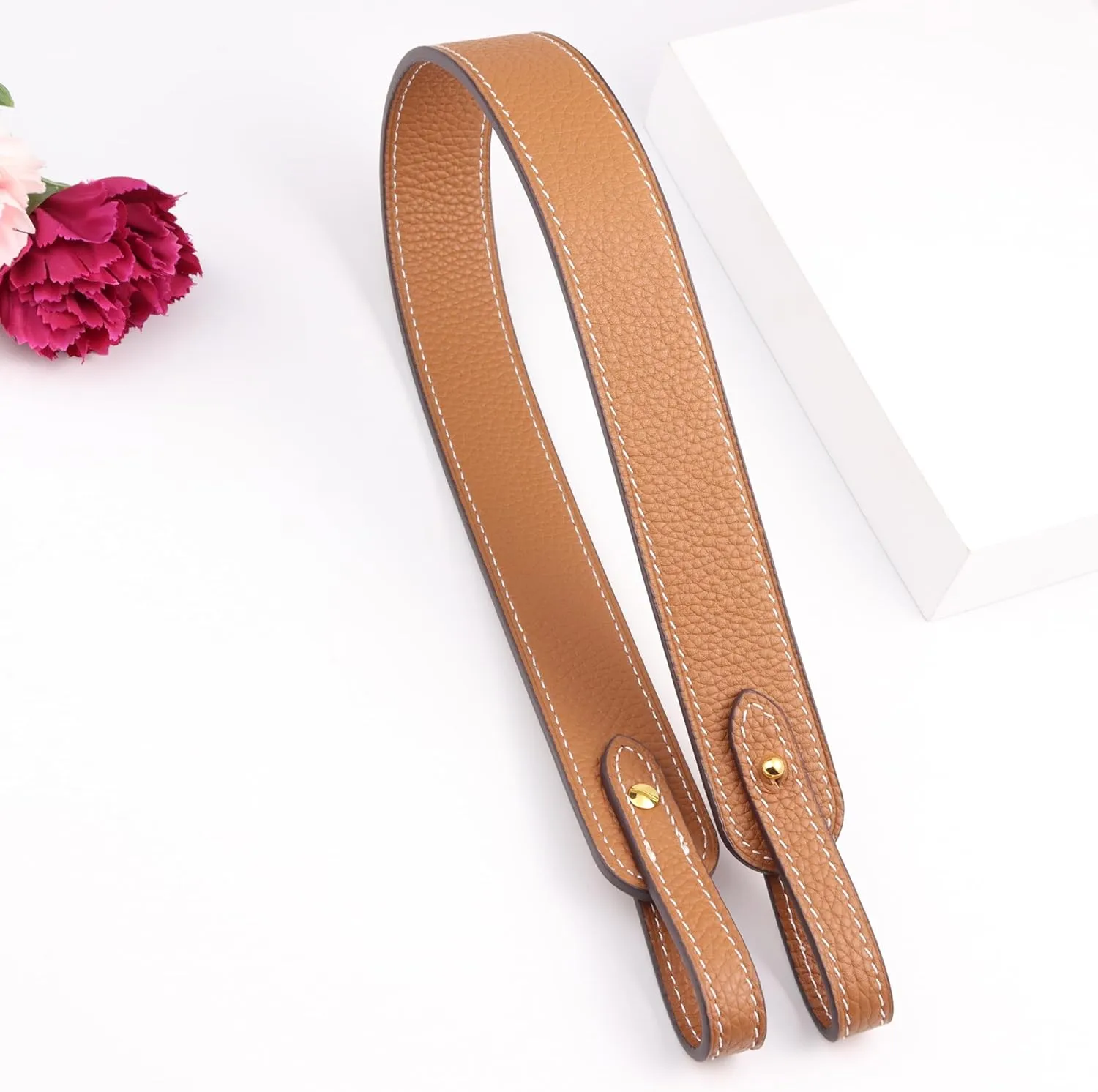 Genuine Leather Purse Strap for Picotin/Lindy/Evelyne Bags Togo Leather Shoulder Straps Replacement for Handbag
