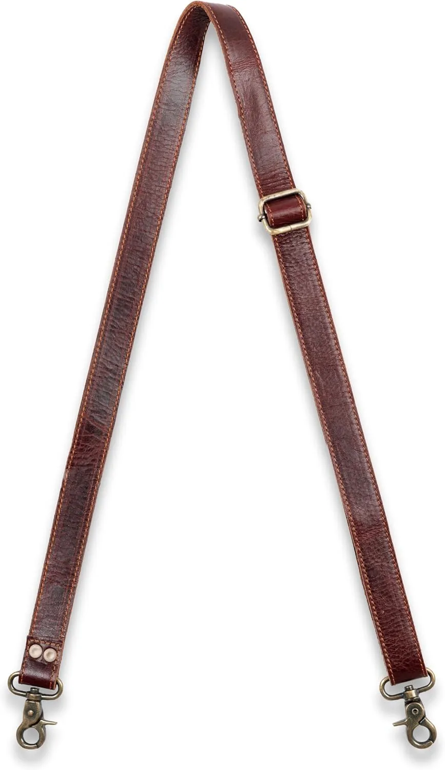 Genuine Leather Purse Strap Replacement Adjustable 1" Wide ~ Womens Crossbody Handbag Laptop Bag Strap 28"-57"