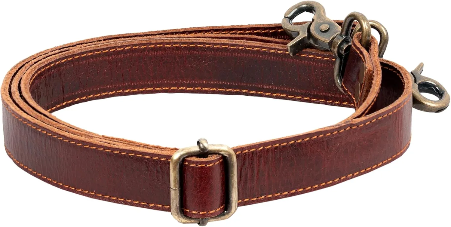 Genuine Leather Purse Strap Replacement Adjustable 1" Wide ~ Womens Crossbody Handbag Laptop Bag Strap 28"-57"