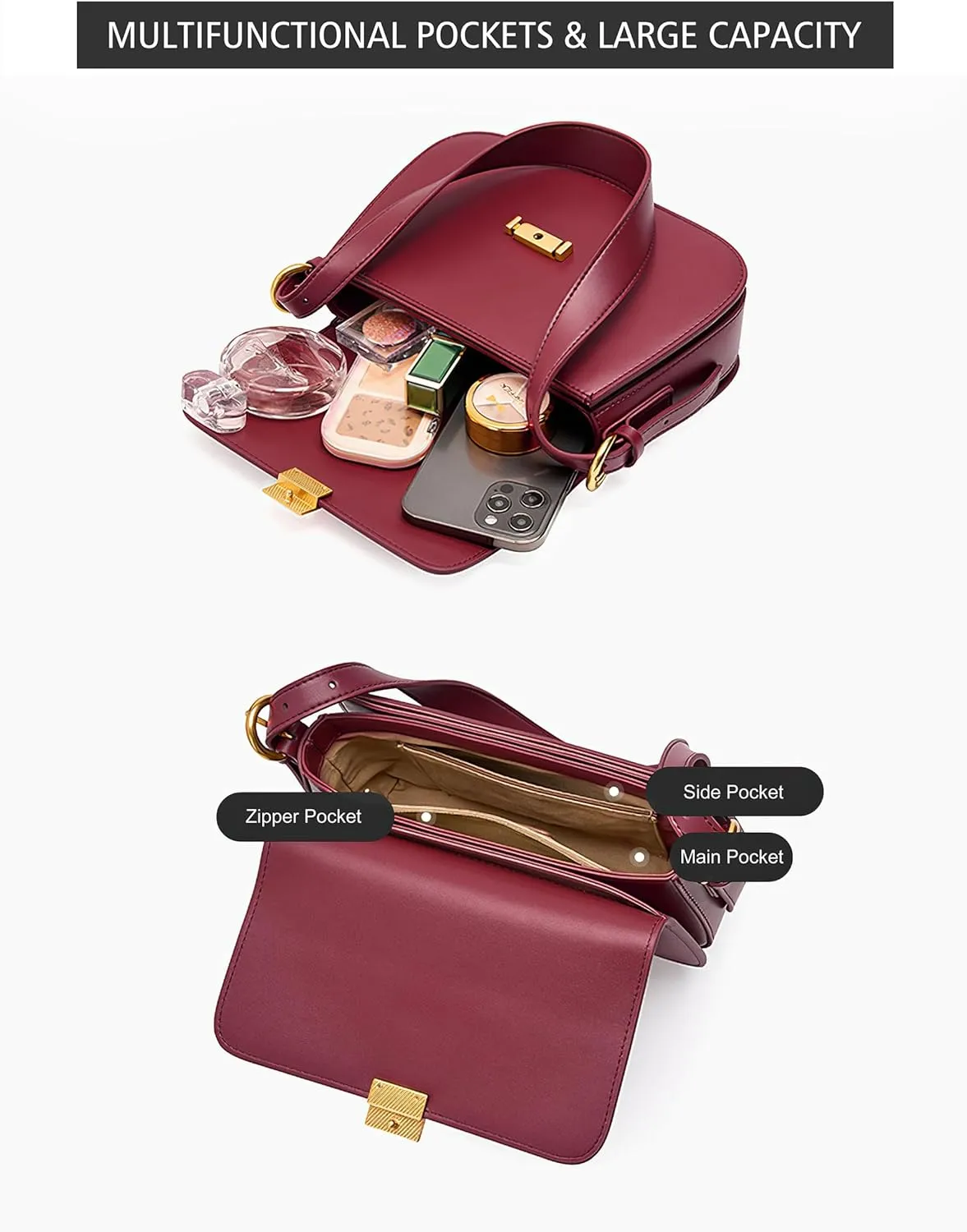 Genuine Leather Shoulder Bag for Women Crossbody Bags Women's Small Handbags Leather Purses