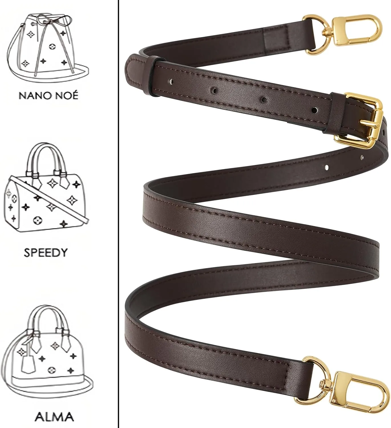 Genuine Vachetta Leather Crossbody Strap Genuine Leather Adjustable Replacement Strap for Shoulder Bag Handbag Purse