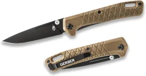 Gerber Gear Zilch Folding Pocket Knife, 3.1 Inch Plain Edge Blade, Coyote Brown