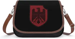 German Knight Heraldic Shield Crossbody Bag Anti-Theft Side Shoulder Bags Adjustable Leather Messenger Bag Unisex