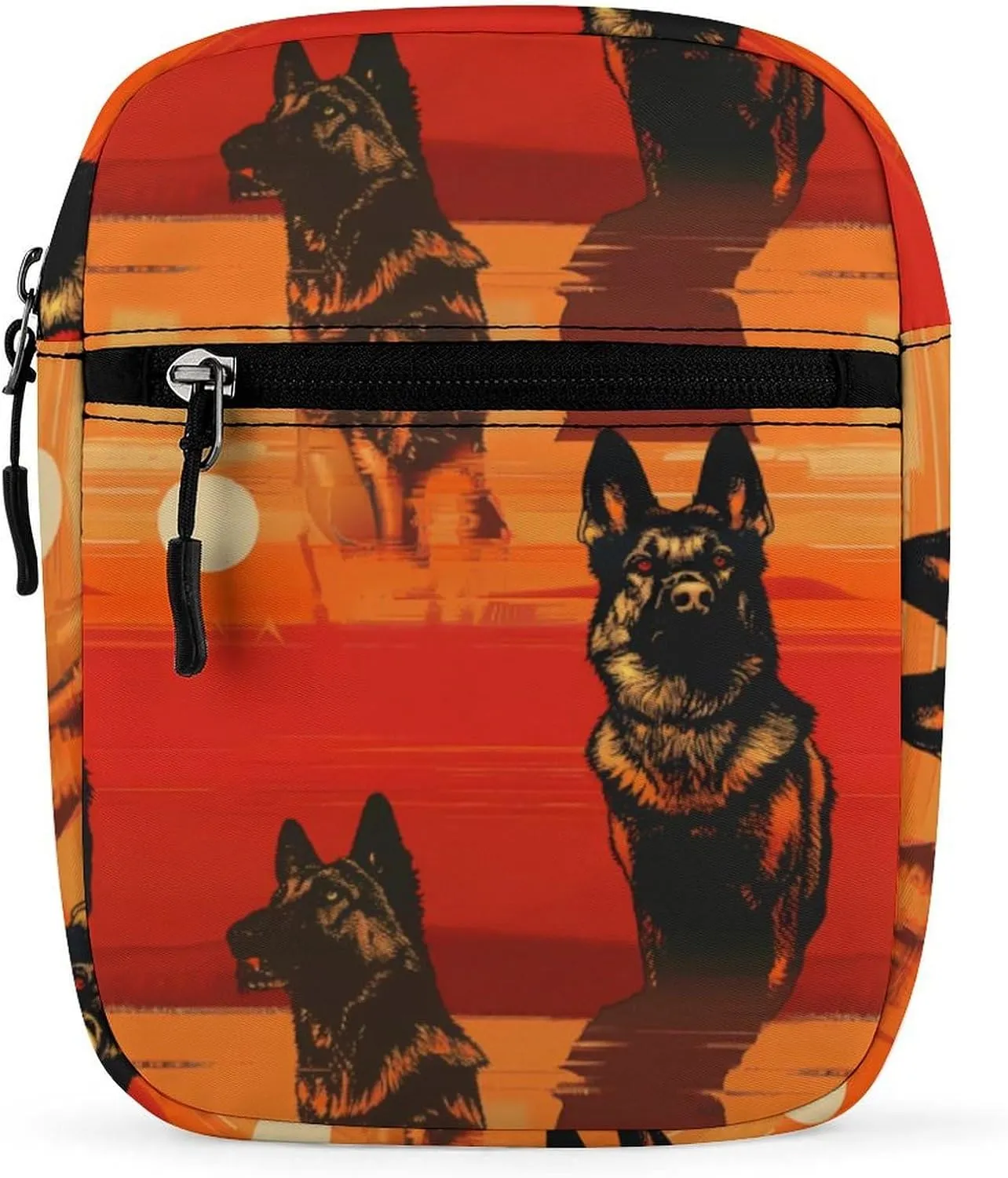 German Shepherd in Sunset Funny Crossbody Bags Casual Sling Backpack with Adjustable Strap for Women Men